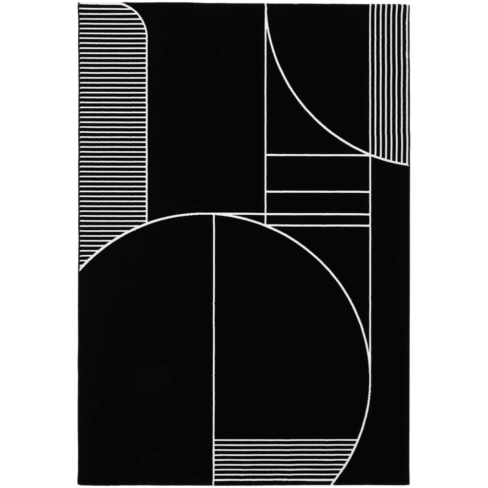 Tiago 46314 AF900 Geometric Rugs in Black White